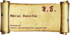 Mérai Bonifác névjegykártya
